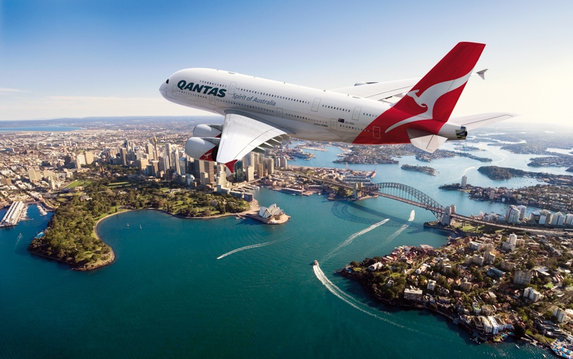 A380 flying over Sydney